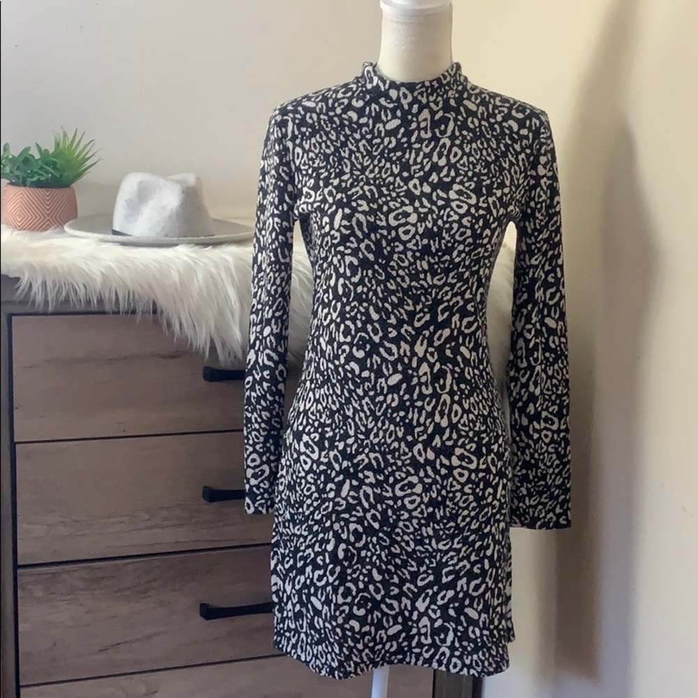 mts boutique • leopard print long sleeve mini dress